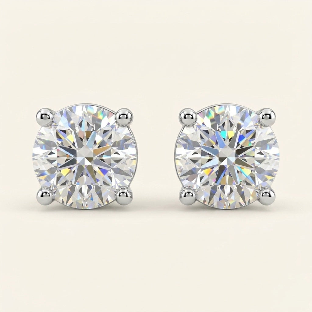 Classic Floral American Diamonds, Silver Studs