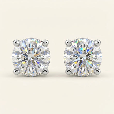 Classic Floral American Diamonds, Silver Studs