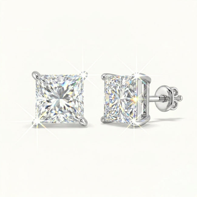 Princess Cut Diamond Studs