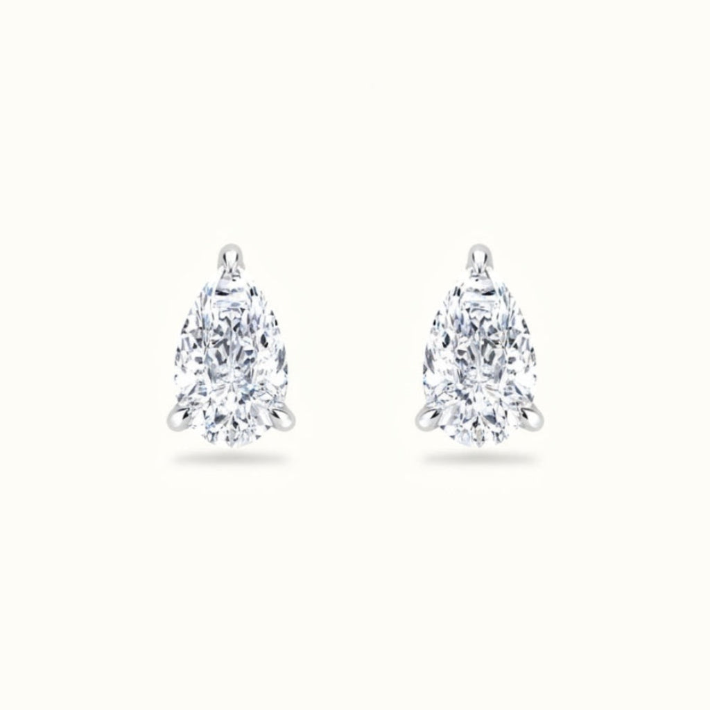 Pear Cut Diamond Studs