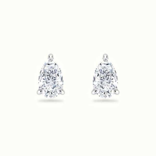 Pear Cut Diamond Studs