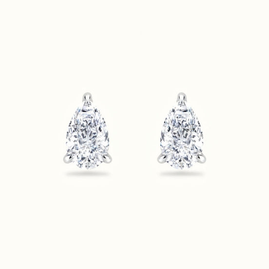 Pear Cut Diamond Studs