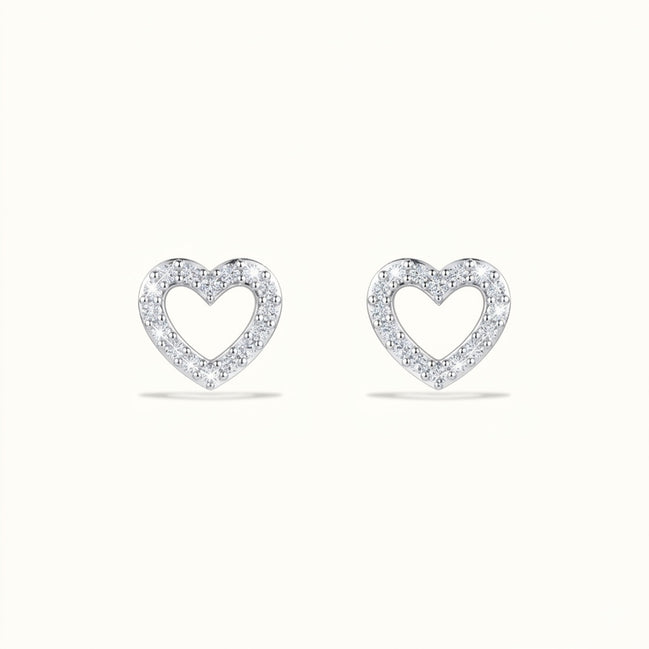 Heart Diamond Studs