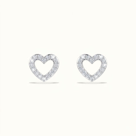 Heart Diamond Studs