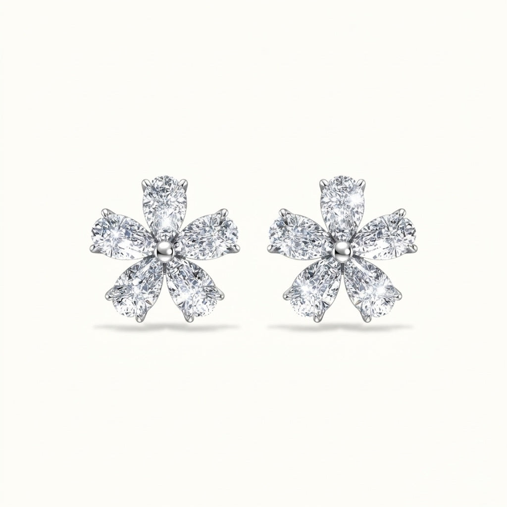 Le Fleur Pear Diamond Stud Earrings
