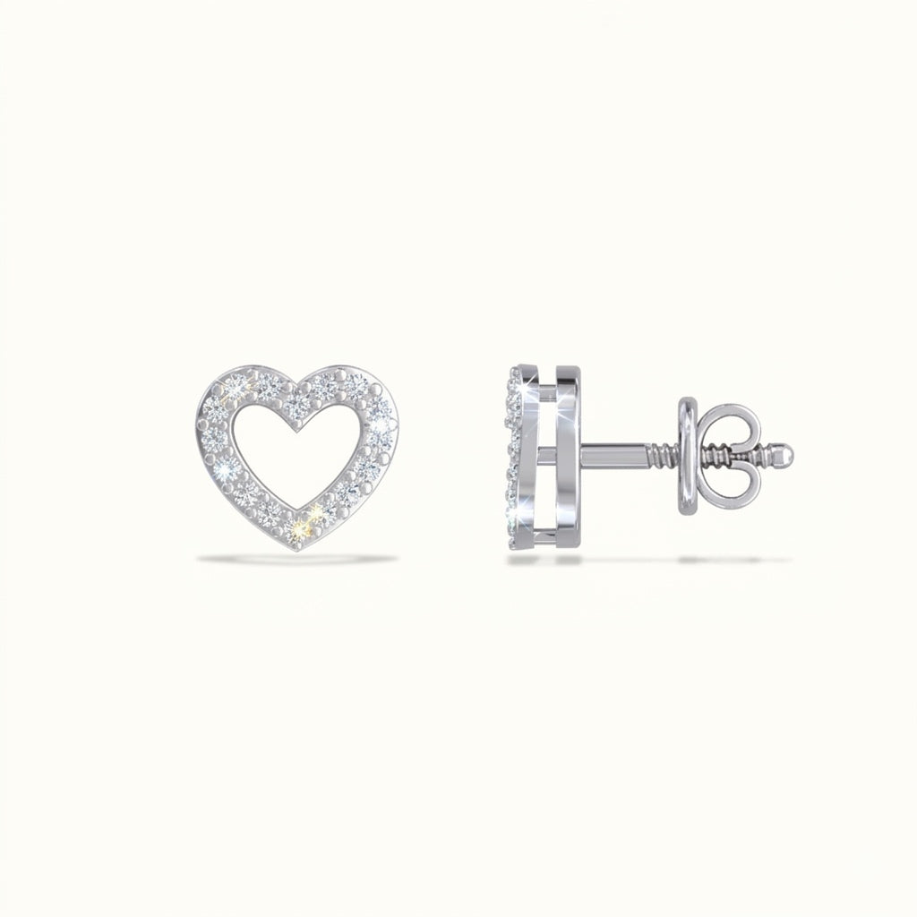 Heart Diamond Studs