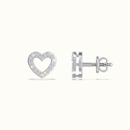 Heart Diamond Studs