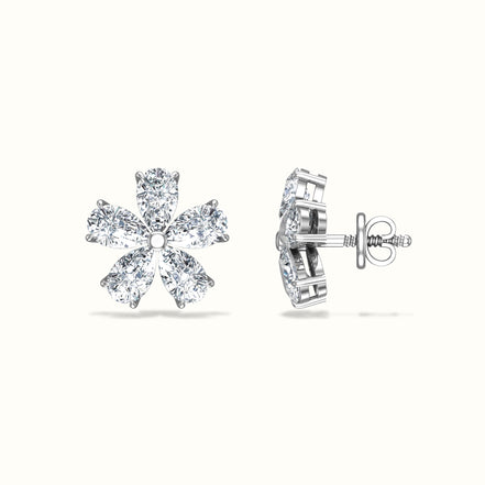 Le Fleur Pear Diamond Stud Earrings