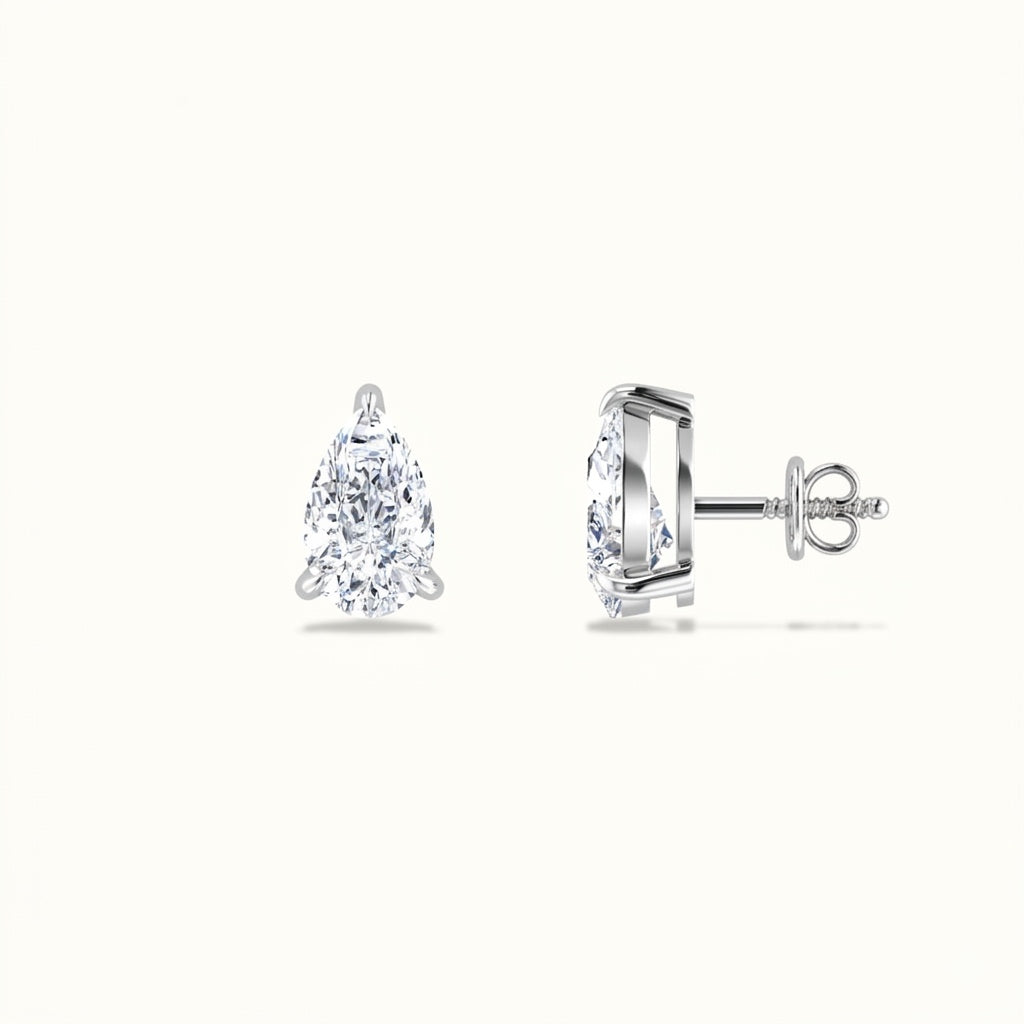 Pear Cut Diamond Studs