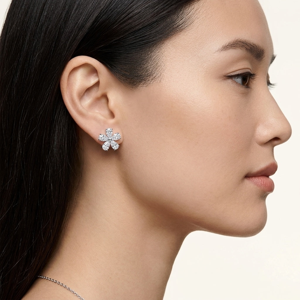 Le Fleur Pear Diamond Stud Earrings