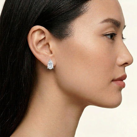 Pear Cut Diamond Studs