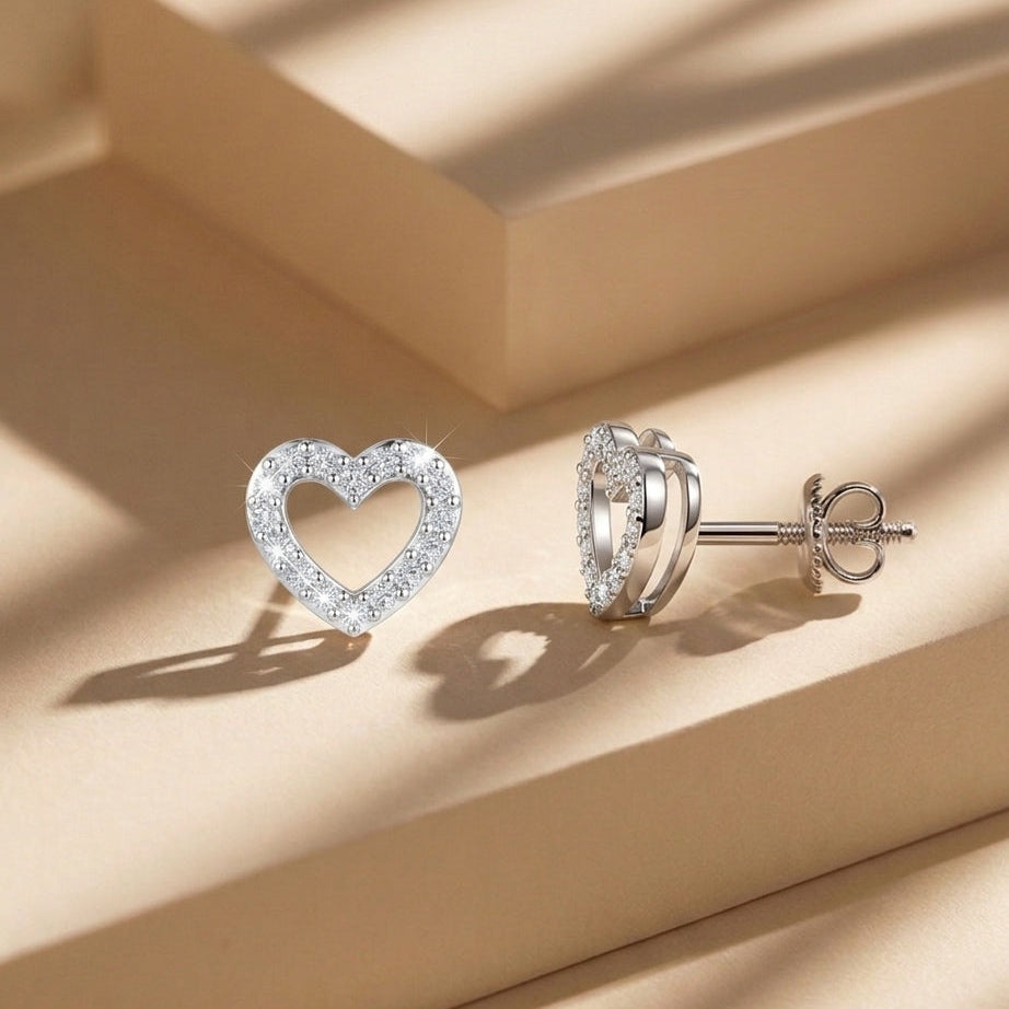 Heart Diamond Studs