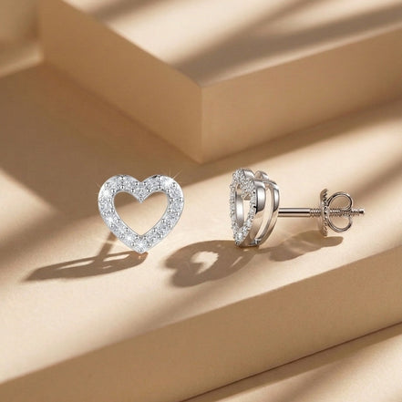 Heart Diamond Studs