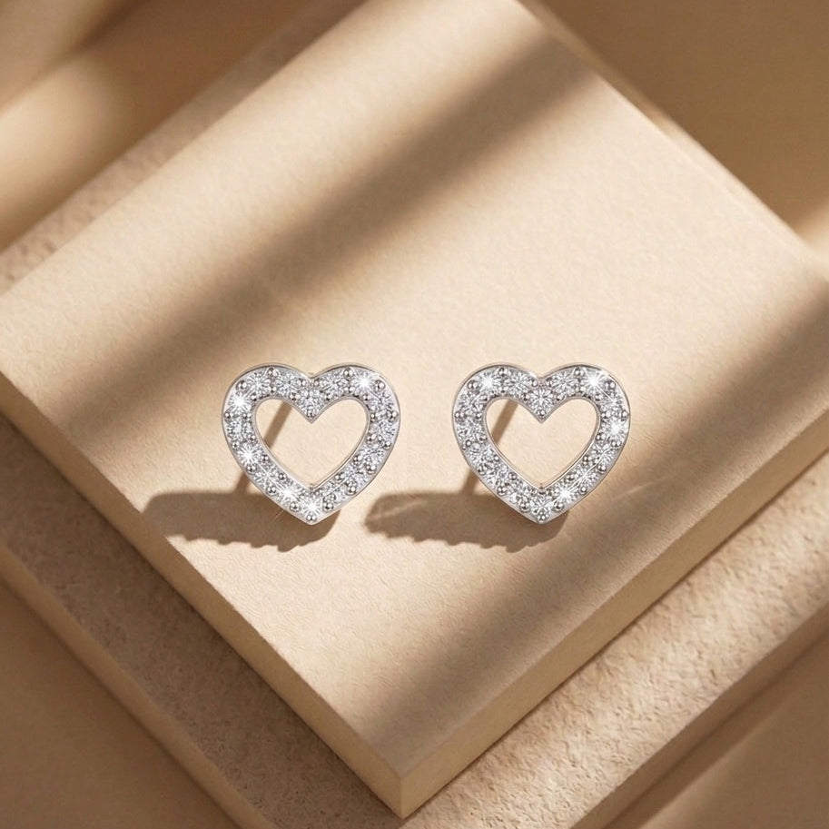 Heart Diamond Studs