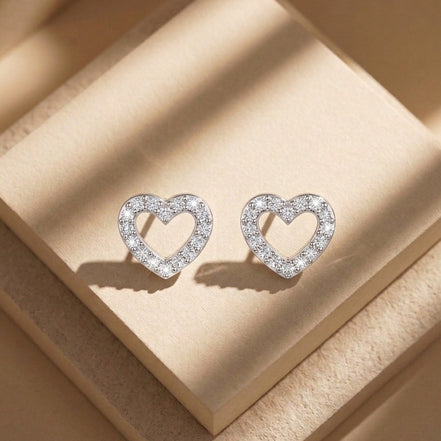 Heart Diamond Studs
