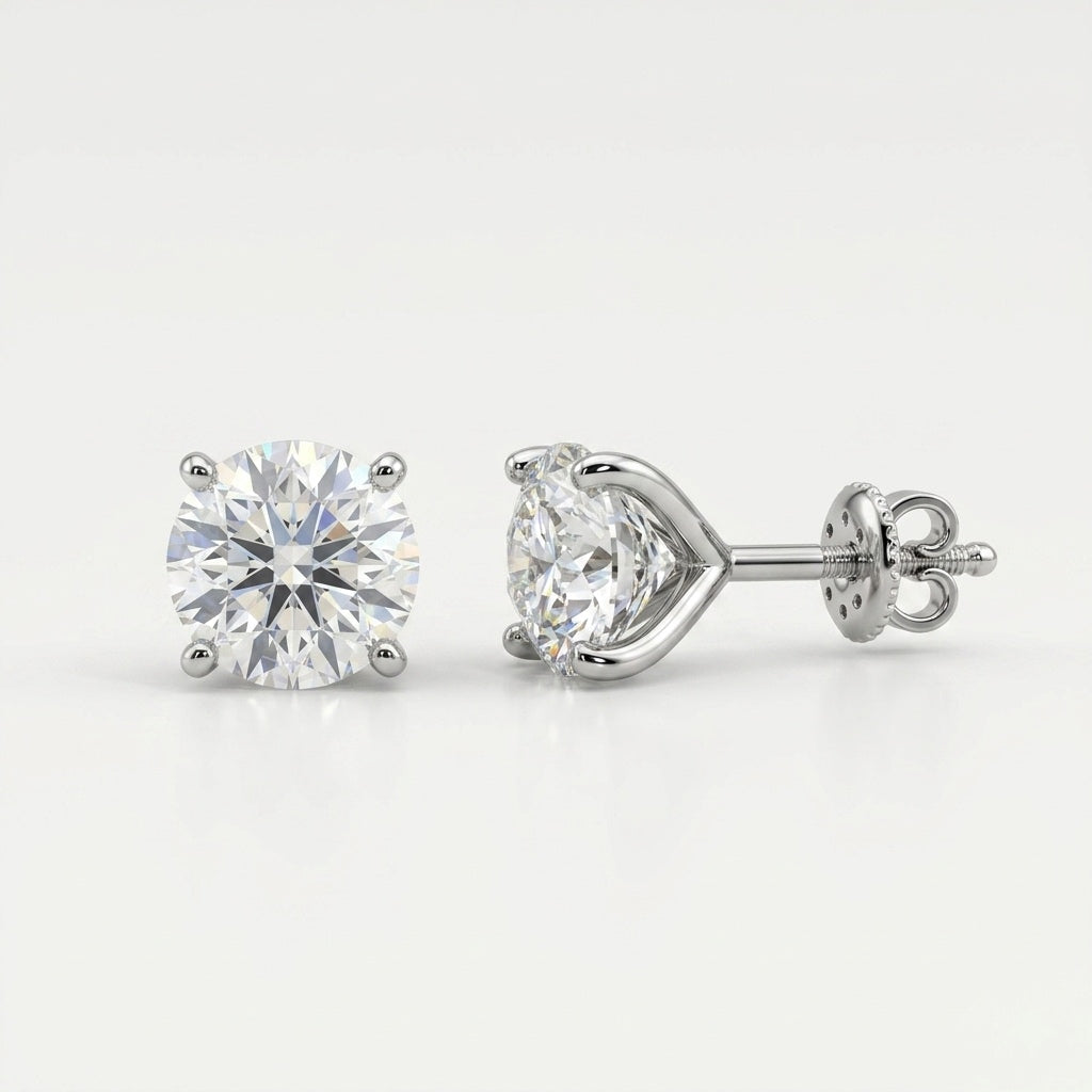 Classic Floral American Diamonds, Silver Studs