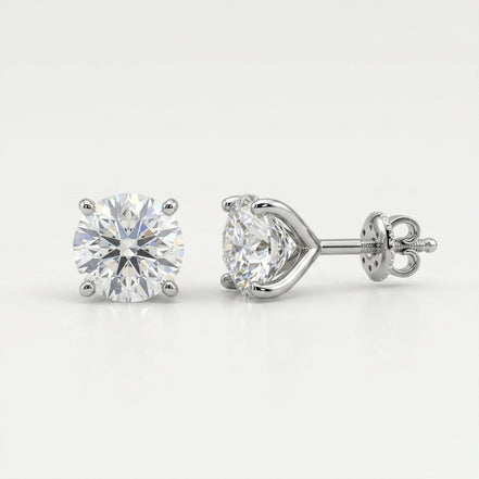 Classic Floral American Diamonds, Silver Studs