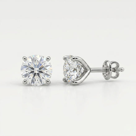 Classic Floral American Diamonds, Silver Studs