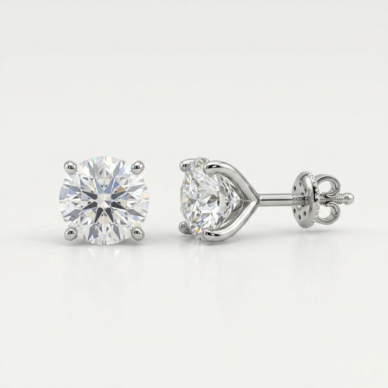 Classic Floral American Diamonds, Silver Studs