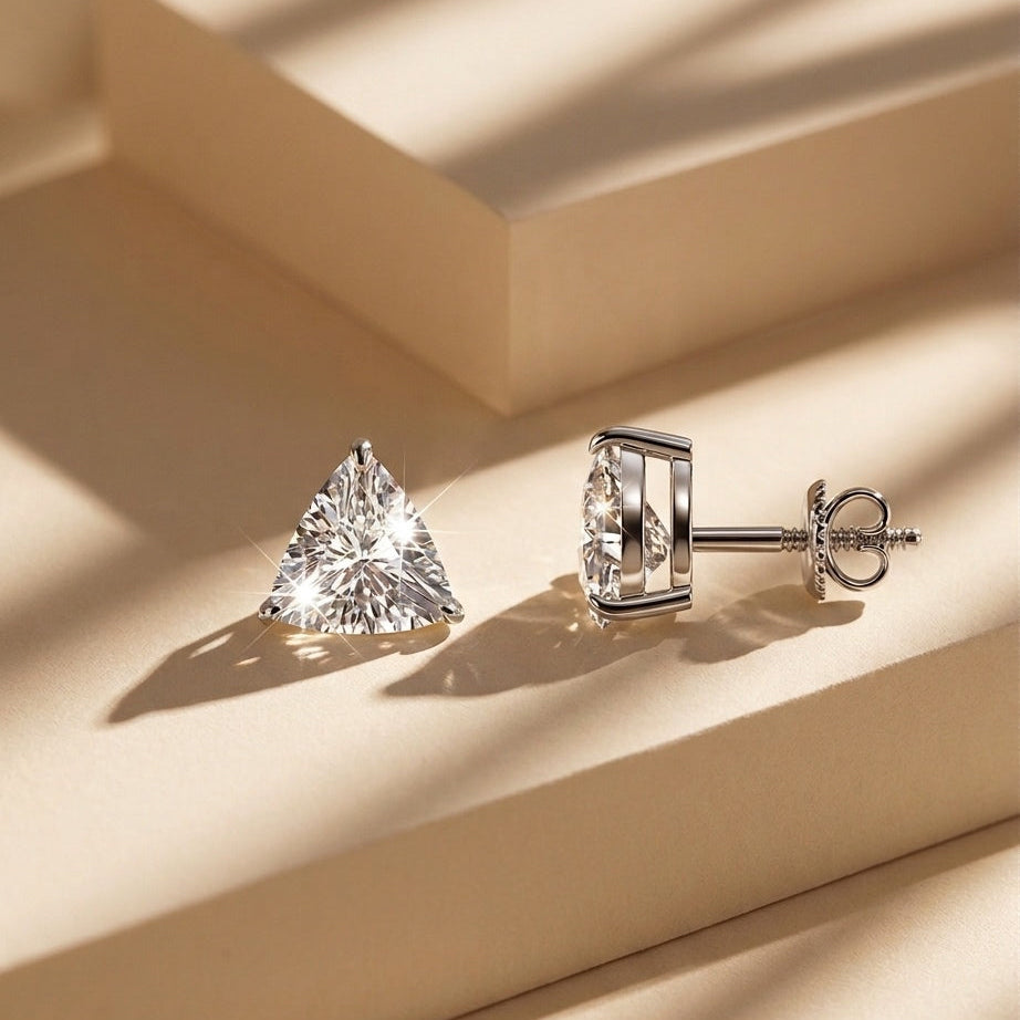 Trillion Cut Diamond Studs