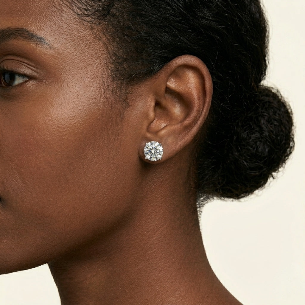 Classic Floral American Diamonds, Silver Studs