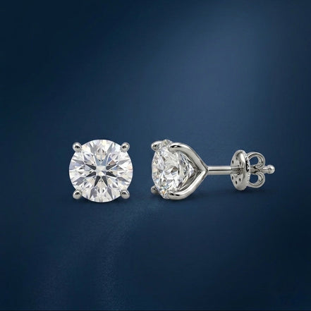 Classic Floral American Diamonds, Silver Studs