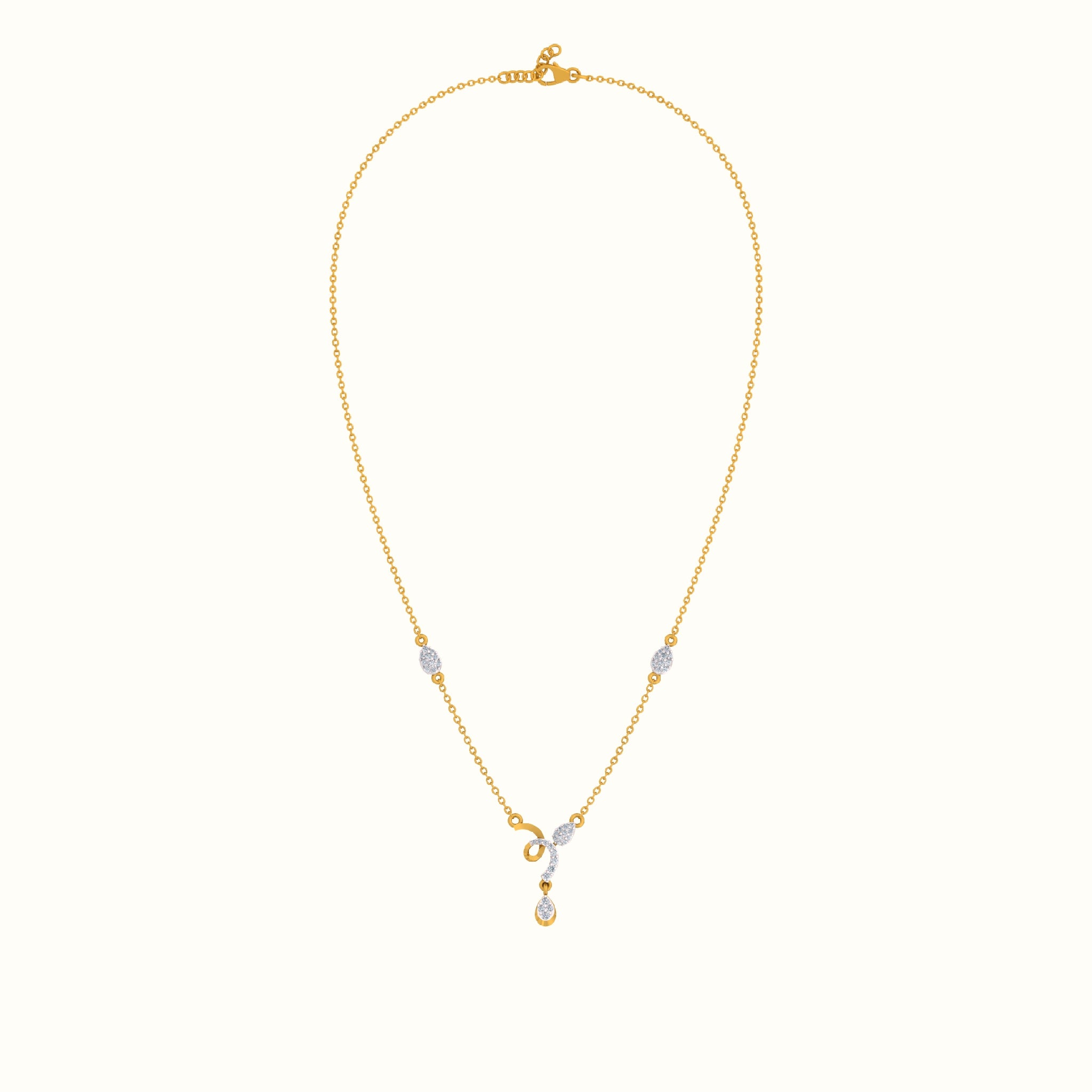 Drop Design Diamond Lariat Pendant