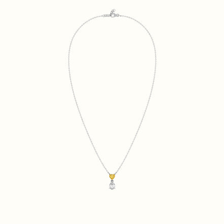 Heart & Pear Solitaire Diamonds Pendant