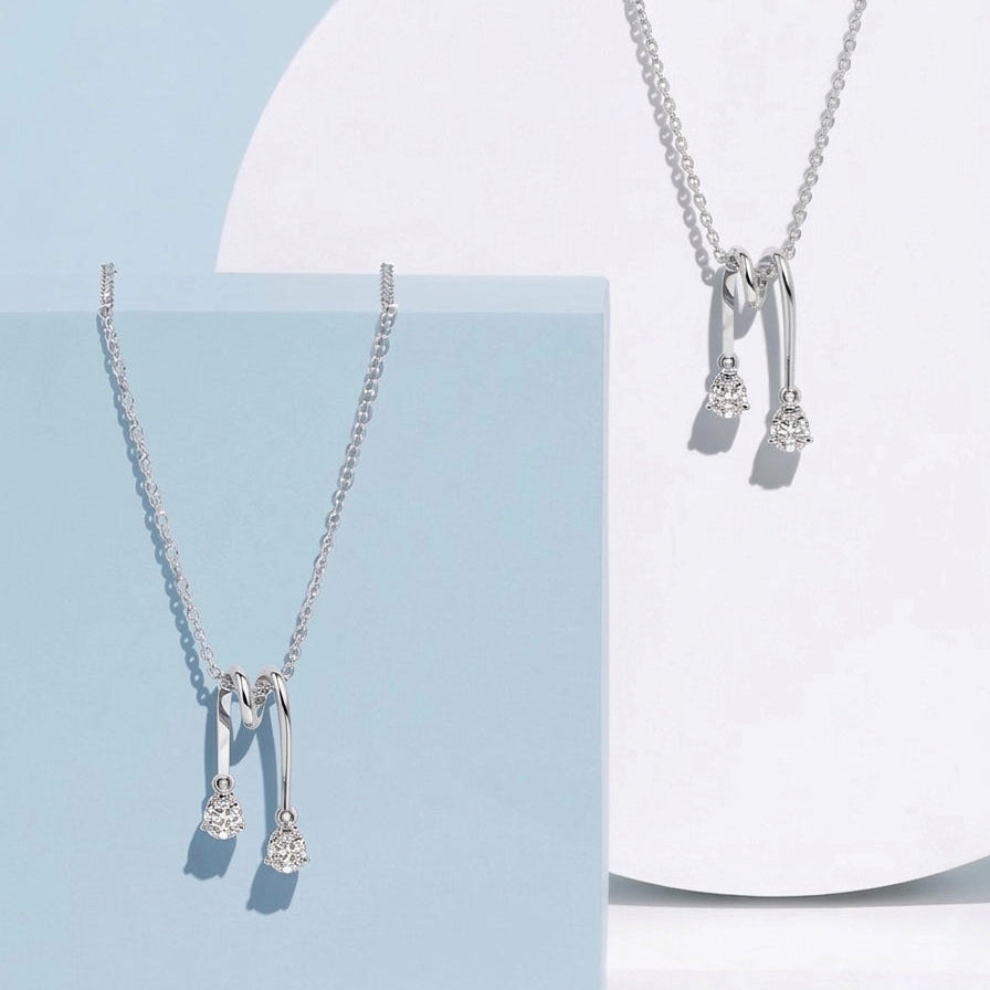Double Pear-Cut Drop Pendant