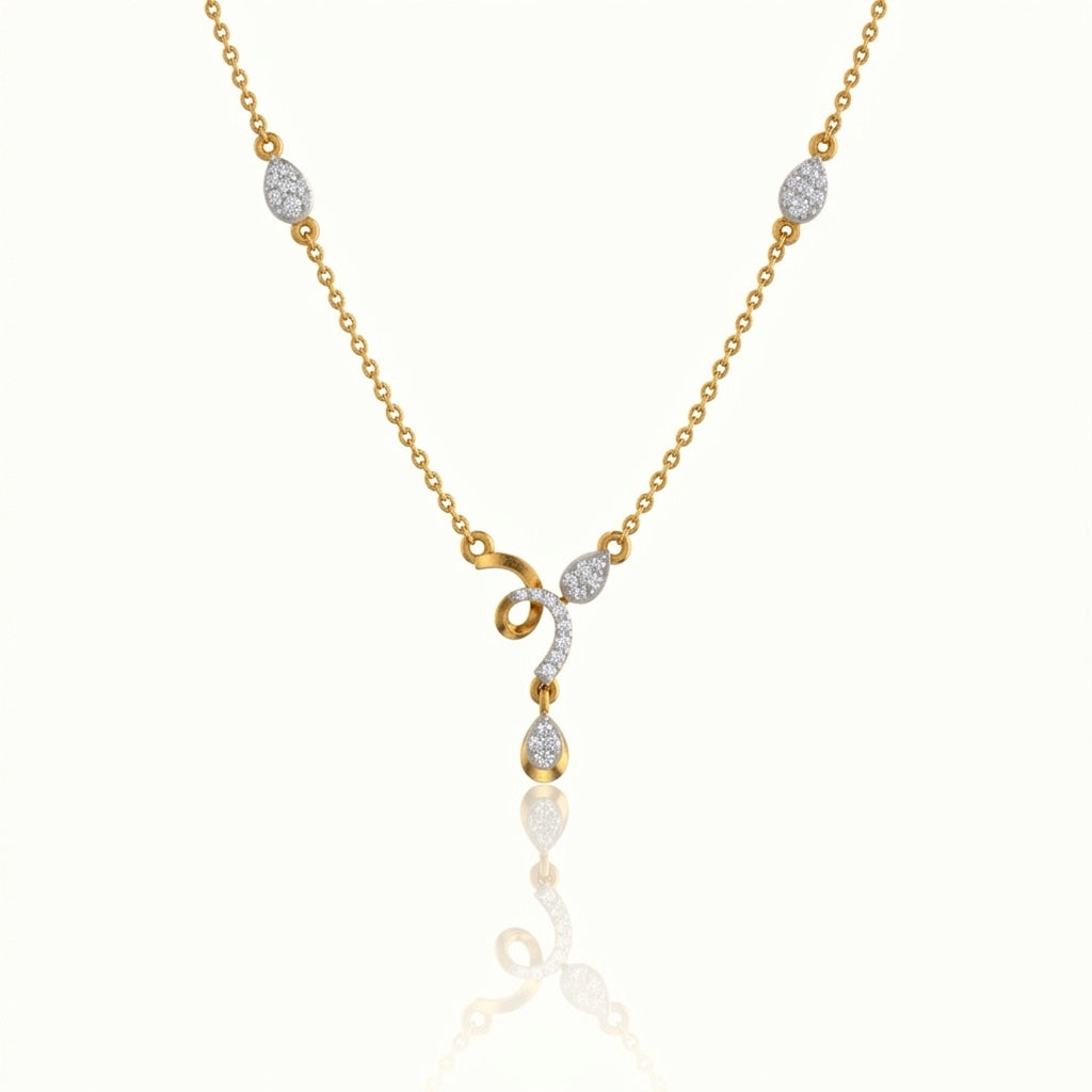 Drop Design Diamond Lariat Pendant