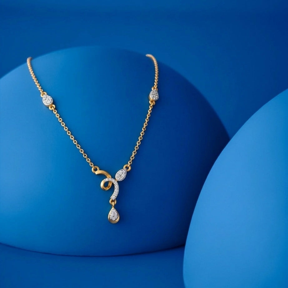 Drop Design Diamond Lariat Pendant