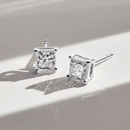Princess Cut Diamond Studs