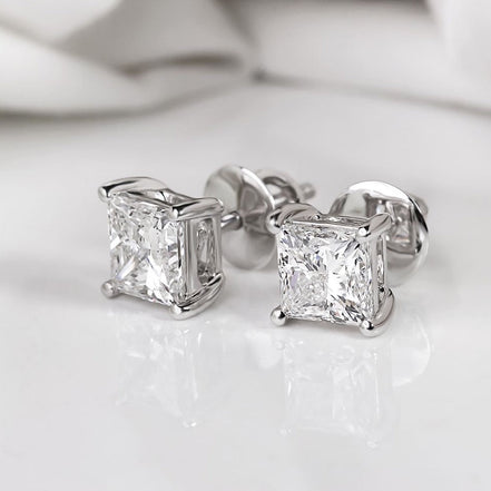 Princess Cut Diamond Studs