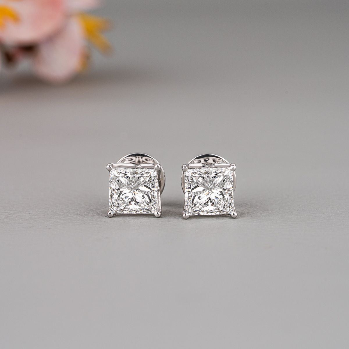 Princess Cut Diamond Studs