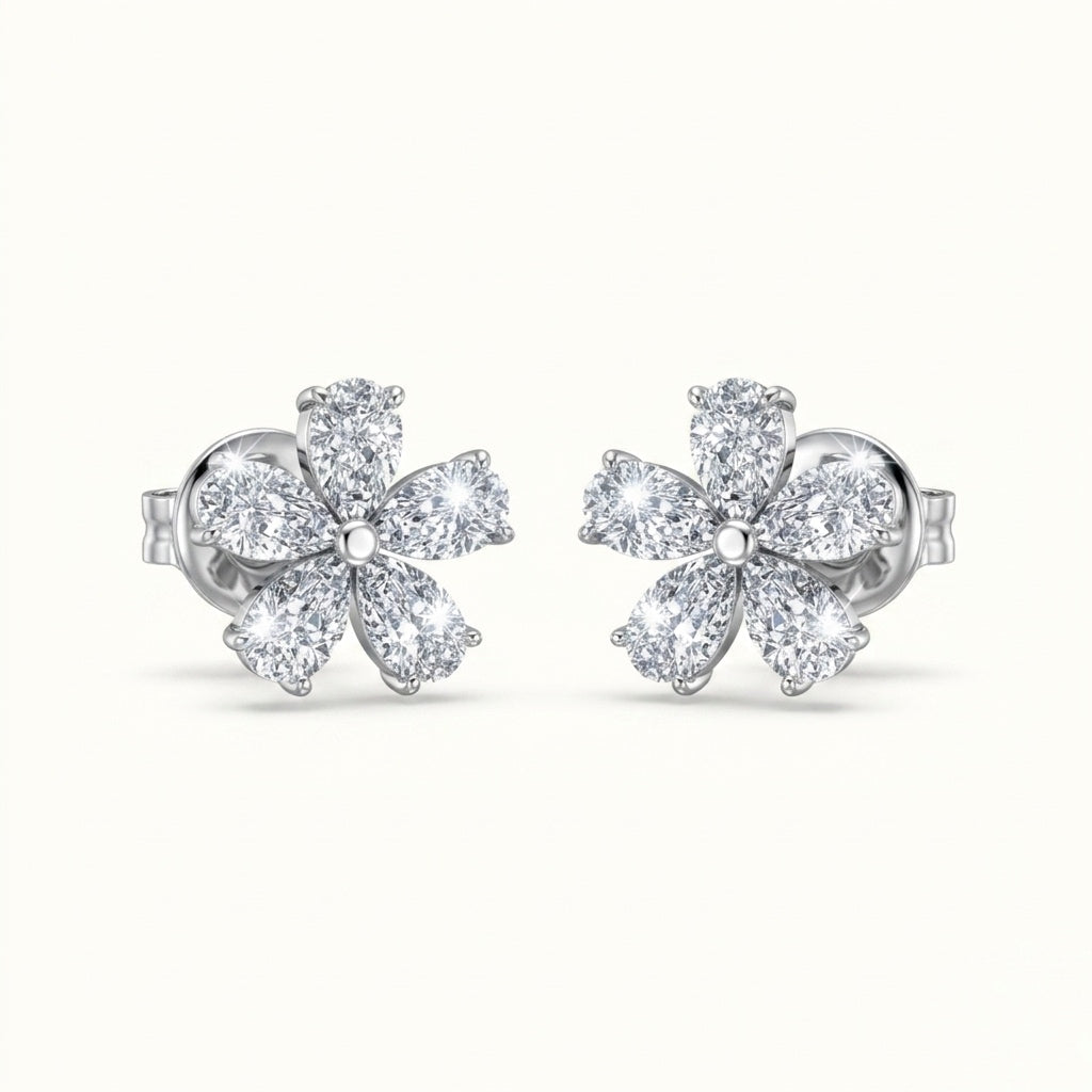 Le Fleur Pear Diamond Stud Earrings