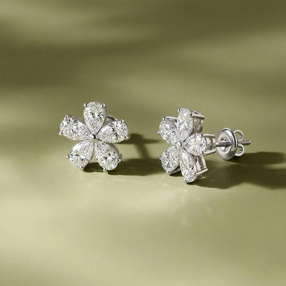 Le Fleur Pear Diamond Stud Earrings
