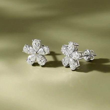 Le Fleur Pear Diamond Stud Earrings