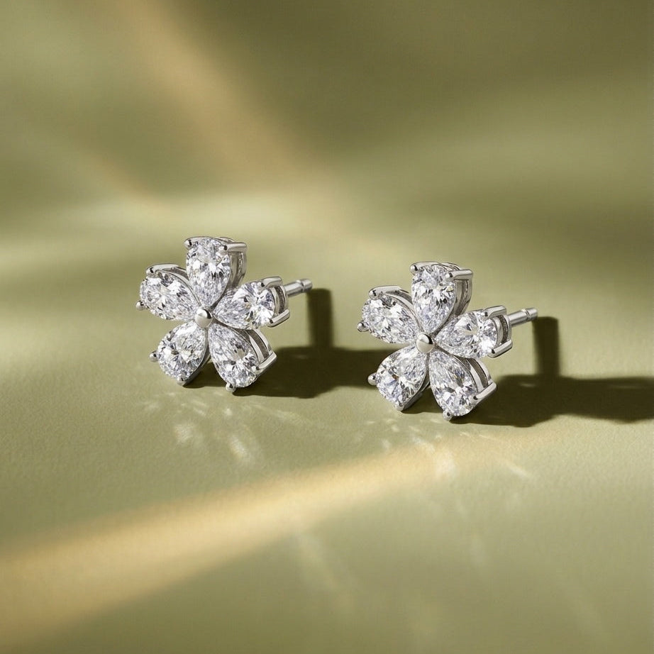 Le Fleur Pear Diamond Stud Earrings