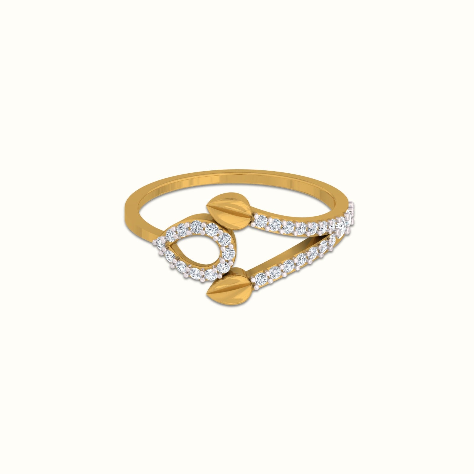 Golden Leaf Embrace Ring
